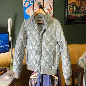Mens AX Armani Exchange Stand Collar Full Zip Diamond duck down Bomber Jacket M
